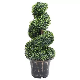 shumee Spirala ze sztucznego bukszpanu z doniczką zielona 89 cm - Sztuczne kwiaty - miniaturka - grafika 1