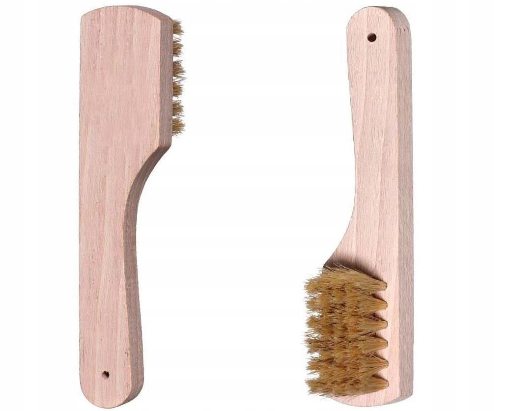 G10-58 MAŁA DREWNIANA SZCZOTKA DO CZYSZCZENIA BUTÓW CHOLEWKI PODESZWY 12 CM
