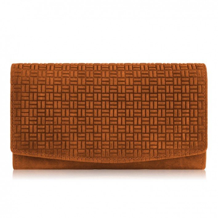 Portfel Damski Skórzany W Stylu Vintage Duży Pomarańczowy Paolo Peruzzi T-109-Hor