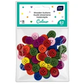 Akcesoria i części do maszyn do szycia - Interdruk Guziki kolorowe 62 szt - miniaturka - grafika 1