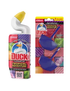 Duck Tropical Adventure Żel do czyszczenia WC 750 ml + Podwójna zawieszka barwiąca wodę na fioletowo - Środki do WC - miniaturka - grafika 1