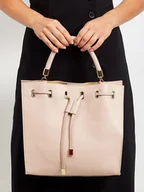 Torebki damskie - Kwadratowy shopper bag ściągany troczkiem, skóra naturalna — Rovicky - miniaturka - grafika 1