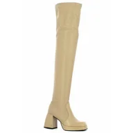 Kozaki damskie - Beżowe muszkieterki na platformie CARINII - Carinii - miniaturka - grafika 1