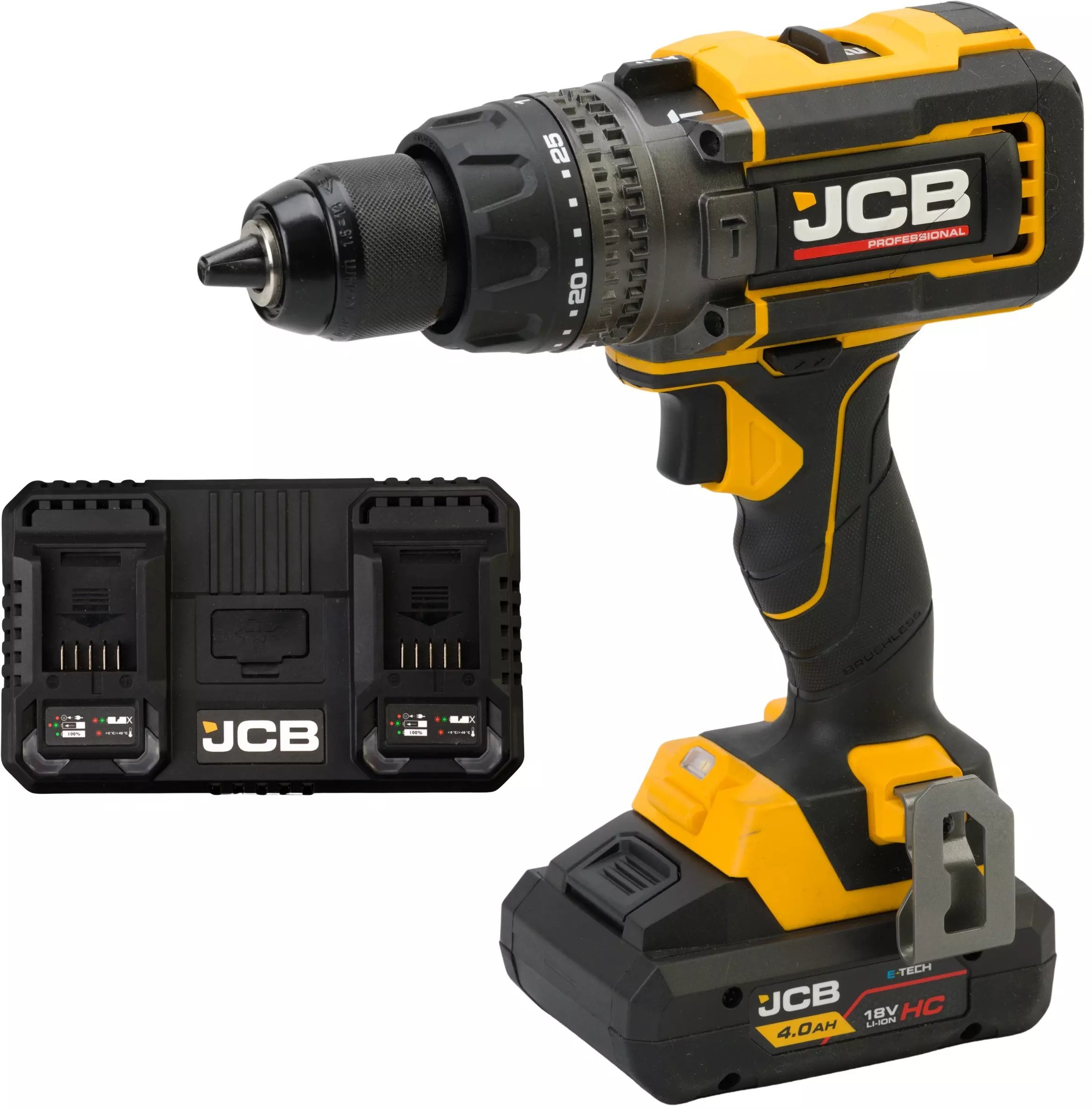 JCB Professional 18V Wiertarko Wkrętarka 160 Nm Dual Charge 4.5