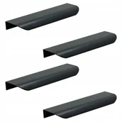 Meble modułowe i akcesoria - 4 x Uchwyt meblowy krawędziowy 350 mm czarny zaokrąglony uchwyt do szafki - miniaturka - grafika 1