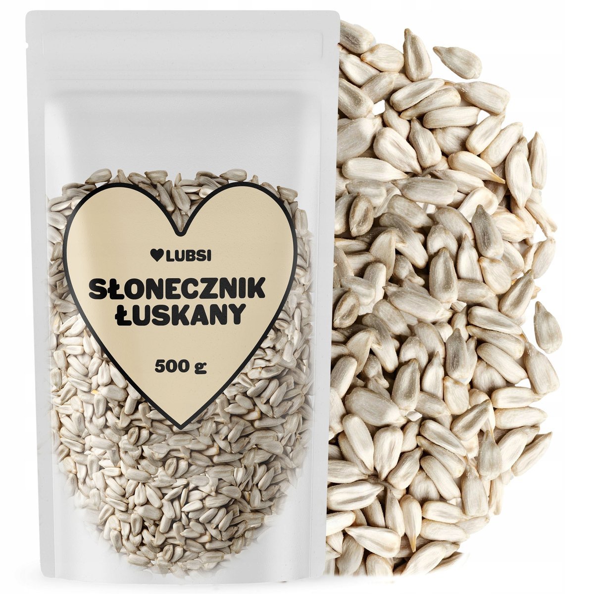 Słonecznik łuskany 500g LUBSI ziarno wysoka jakość naturalny