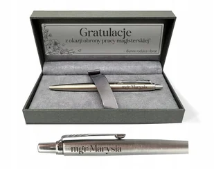 Długopis Parker Jotter Steel Ct+grawer+etui+tabliczka Z Dedykacją Prezent - Długopisy - miniaturka - grafika 1