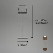 Lampy stojące - Briloner Lampa stołowa LED Kiki z akumulatorem 3000K, brązowo-złota - miniaturka - grafika 1