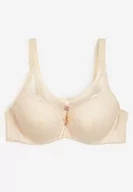 Biustonosze - Jasnobeżowy Biustonosz Koronkowy z Usztywnionymi Miseczkami Fatinas - miniaturka - grafika 1