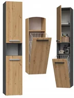 Szafki łazienkowe - SZAFKA ŁAZIENKOWA SŁUPEK REGAŁ ŁAZIENKOWY Z KOSZEM 31CM - miniaturka - grafika 1