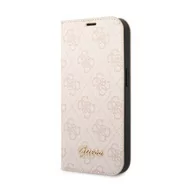 Etui i futerały do telefonów - Guess GUBKP14SHG4SHP iPhone 14 6,1" różowy/pink book 4G Vintage Gold Logo - miniaturka - grafika 1