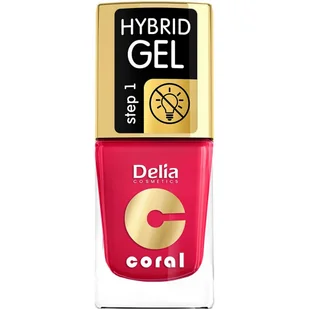 Delia Cosmetics Coral Hybrid Gel Emalia do paznokci nr 35 czerwony koralowy 11ml - Lakiery do paznokci - miniaturka - grafika 2