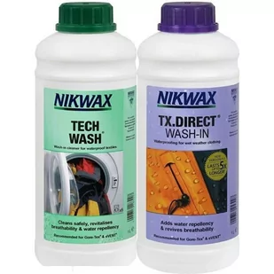 Zestaw do pielęgnacji odzieży outdoor Nikwax Tech Wash i TX Direct 2 x 1 L - Środki do obuwia i ubrań - miniaturka - grafika 1