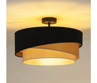 Lampy sufitowe - Duolla - Żyrandol natynkowy KOBO 1xE27/15W/230V śr. 45 cm czarny/złoty/kremowy - miniaturka - grafika 1