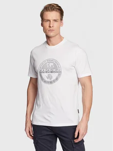 Napapijri T-Shirt S-Bollo NP0A4H9K Biały Regular Fit - Koszulki męskie - miniaturka - grafika 1