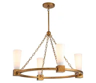 Lampy sufitowe - Elstead KRISTY4-DG-OPAL - Żyrandol na pręcie KRISTY 4xE27/40W/230V miedziany - miniaturka - grafika 1