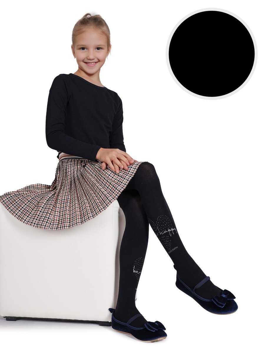 Rajstopy mikrofibra dziewczęce dziecięce 80DEN czarne 128-134 MYWAY