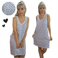 Bielizna nocna - HALKA BAWEŁNA NA RAMIĄCZKACH KWIATY długa wygodna koszula nocna 50 52 5XL - miniaturka - grafika 1