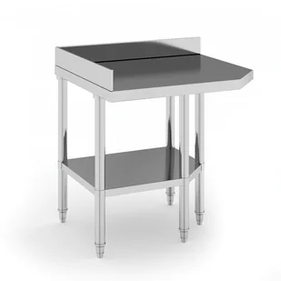 B2B Partner Narożny stół roboczy ze stali nierdzewnej, 900x800x850 mm 434096 - Stoły gastronomiczne - miniaturka - grafika 1