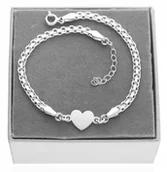 Bransoletki - Srebrna szeroka bransoletka elegancka z sercem SERCE GRAWER srebro 925 - miniaturka - grafika 1