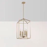 Lampy sufitowe - Opviq Żyrandol Till 13256, kolor złoty, metalowy, 4-punktowy - miniaturka - grafika 1