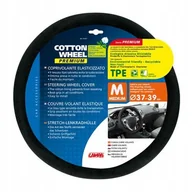 Akcesoria motoryzacyjne - Pokrowiec kierownicy Cotton-Wheel Black 37-39 CM - miniaturka - grafika 1