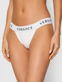 Majtki damskie - Versace Stringi Donna AUD04070 Biały - grafika 1