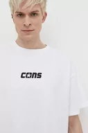 Koszulki męskie - Converse t-shirt bawełniany męski kolor biały z nadrukiem - miniaturka - grafika 1