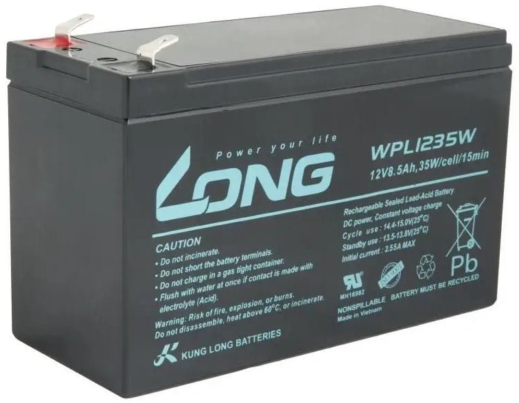 LONG baterie 12V 8,5Ah F2 HighRate LongLife 9 let WPL1235W