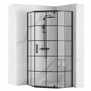 Kabiny prysznicowe - Rea Czarna kabina prysznicowa pięciokątna 90x90 Hex REA-K8979 - miniaturka - grafika 1