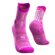 Skarpetki sportowe męskie - COMPRESSPORT Skarpetki do biegania trailowe ProRacing Socks v3.0 jasnoróżowe - miniaturka - grafika 1