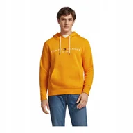 Bluzy męskie - TOMMY HILFIGER OCIEPLANA BLUZA MĘSKA TOMMY LOGO HOODY POMARAŃCZOWA r.XL - miniaturka - grafika 1
