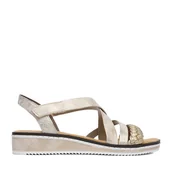 Sandały damskie - Sandały Rieker CEO-V3663-90 Złoty - miniaturka - grafika 1