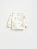 Bluzki dla niemowląt - Reserved - Bawełniana bluza z nadrukiem - kremowy - miniaturka - grafika 1