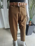 Spodnie damskie - Jeansowe spodnie Balloon fit - brązowy L M.Sara - miniaturka - grafika 1