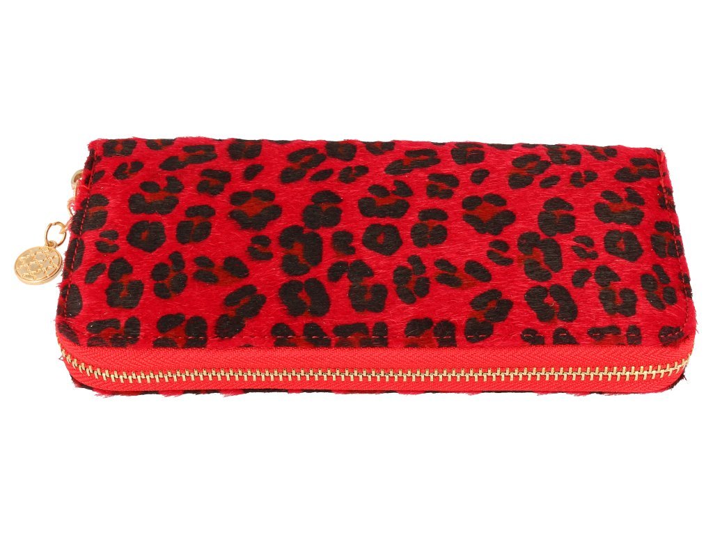 Portfel damski czerwony we wzory