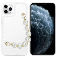 Etui i futerały do telefonów - Etui ochronne Cadorabo do Apple iPhone 11 PRO MAX w kolorze białym Etui na telefon komórkowy Etui TPU z łańcuszkiem na nadgarstek - miniaturka - grafika 1