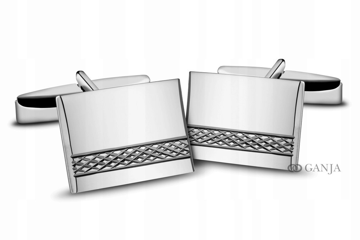 Spinki srebrne do mankietów 925 rodowane SP02 ŚLUB