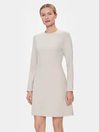 Sukienki - Calvin Klein Sukienka codzienna Hw Viscose Fit & Flare Dress K20K206336 Beżowy Regular Fit - miniaturka - grafika 1