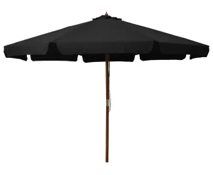 Parasol Ogrodowy Czarny Z Bambusowym Stelażem Z9-E08 - Parasole ogrodowe - miniaturka - grafika 1
