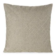 Poszewki na poduszki - Poszewka dekoracyjna MILA 45x45 Eurofirany beżowa a'la len + złoty geometryczny haft - miniaturka - grafika 1