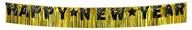 Sylwester - Baner ze złotymi frędzlami Happy New Year - 180 cm - 1 szt. - miniaturka - grafika 1