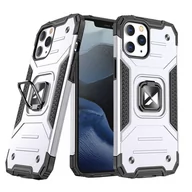 Etui i futerały do telefonów - Wozinsky Ring Armor pancerne hybrydowe etui pokrowiec + magnetyczny uchwyt iPhone 13 Pro Max srebrny - miniaturka - grafika 1