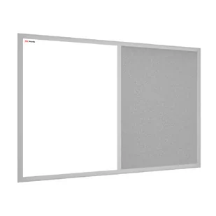 OUTLET Tablica COMBI korkowa szary korek / biała magnetyczna 60x40 rama drewniana lakierowana szara - Biuro i firma OUTLET - miniaturka - grafika 1