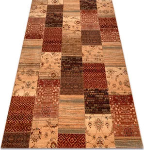 Dywan wełniany KASHQAI 4327 101 Patchwork terakota czerwony 80x160 cm - Dywany - miniaturka - grafika 1