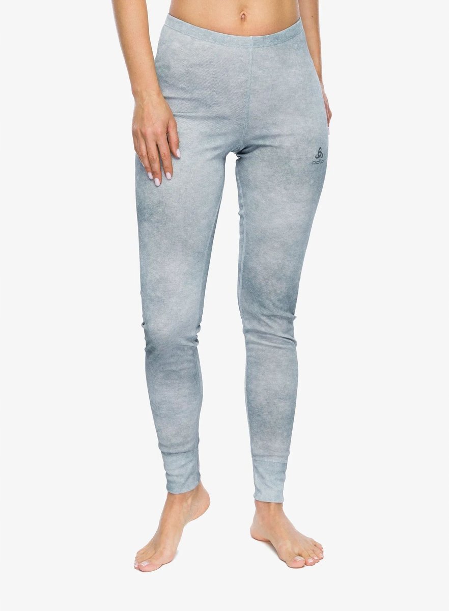 Damskie getry termoaktywne Odlo Active Warm X Pow BL Bottom Long - silver grey, rozmiar M