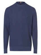 Swetry męskie - Tommy Hilfiger Sweter męski Mężczyźni Bawełna niebieski jednolity, S - miniaturka - grafika 1