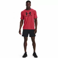 Koszulki sportowe męskie - Męski t-shirt z nadrukiem UNDER ARMOUR SPORTSTYLE LOGO SS - czerwony - miniaturka - grafika 1