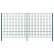 Ogrodzenia - GSTORE Panel ogrodzeniowy ze słupkami żelazny 3,4 x 1,6 m zielony GS-278671 - miniaturka - grafika 1