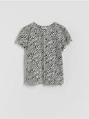 Koszulki dla dziewczynek - Reserved - Bluzka w zwierzęcy wzór - wielobarwny - miniaturka - grafika 1